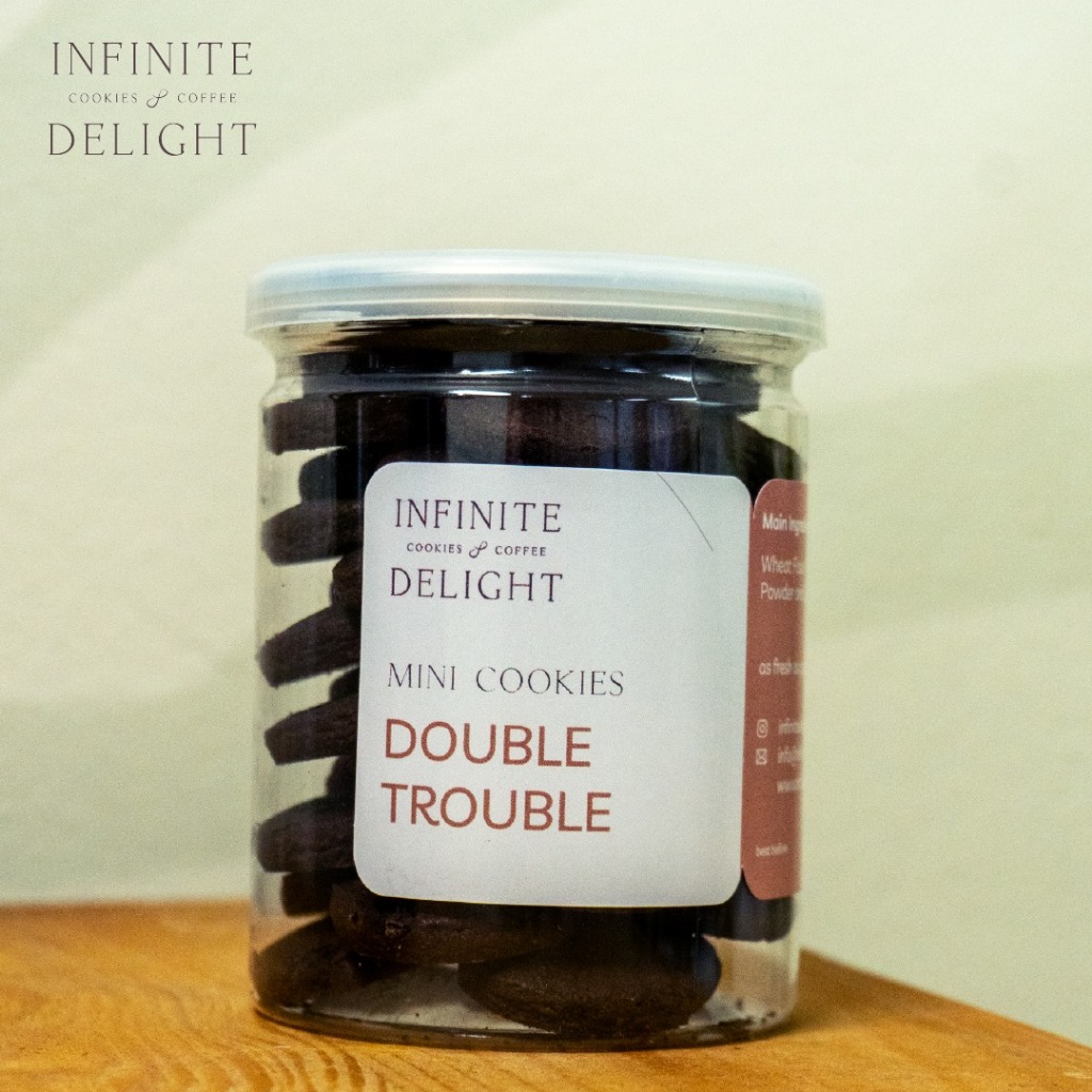 

Infinite Delight Cookies | Mini Jar | Double Trouble (Extra Chocolate Extra Mood Booster) | Hampers & Gift Best Seller | Kue Kering