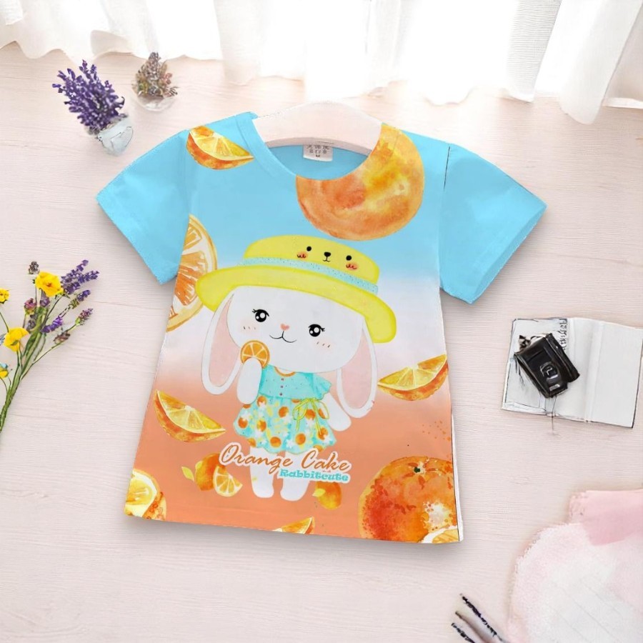 Nauracolection4 ,Baju Kaos anak fullprint unicorn pinky lilac ,Kaos anak katun fullprint usia 1-6 ta