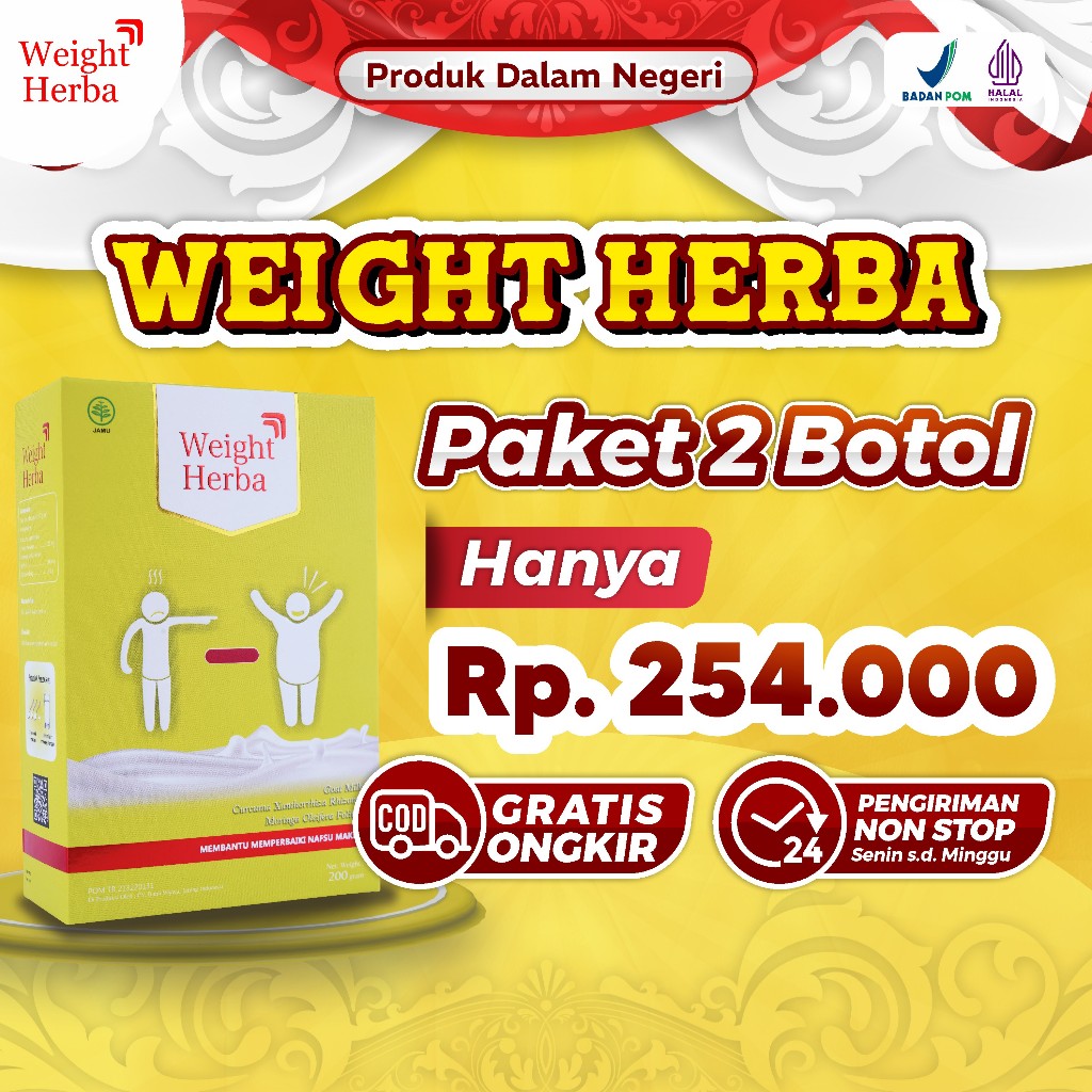 

Paket 2 Weight Herba Susu Penggemuk Badan & Penambah Nafsu Makan