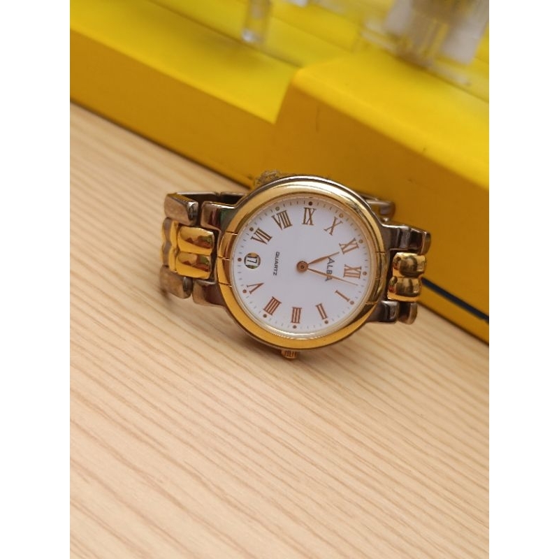 Jam Tangan Wanita Alba Silver Gold Stainless Steel  Original