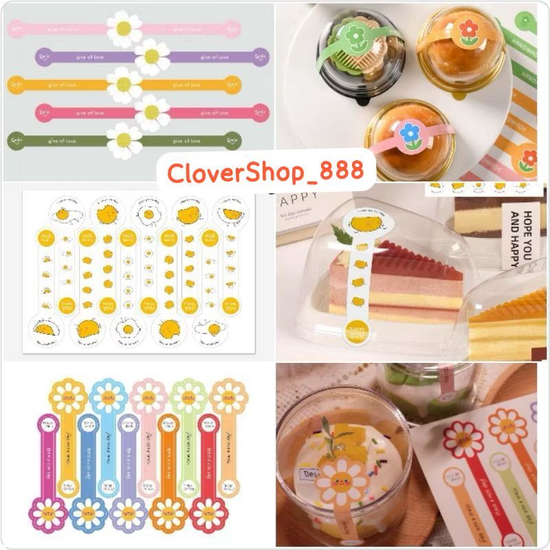 

100Pcs Stiker Box Stiker Kotak Kue Stiker TQ Stiker Thank You Stiker Handmade Stiker Segel Box Stiker Label Box Dus Kotak