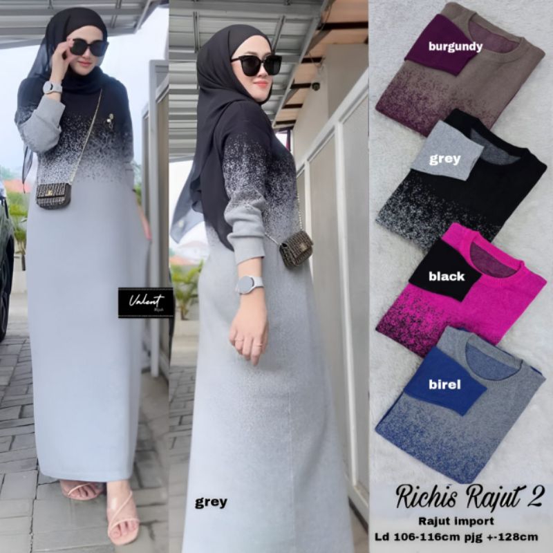 Richis maxy dress rajut gradasi panjang