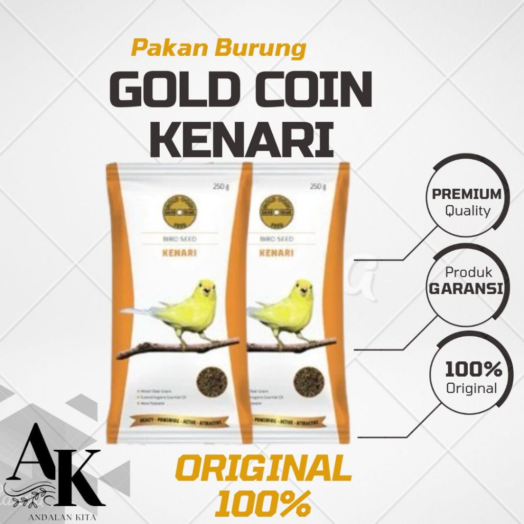 PAKAN BURUNG GOLD COIN KENARI 250 GRAM PAKAN KENARI GOLD COIN KENARI MILET KENARI PAKAN KENARI GACOR