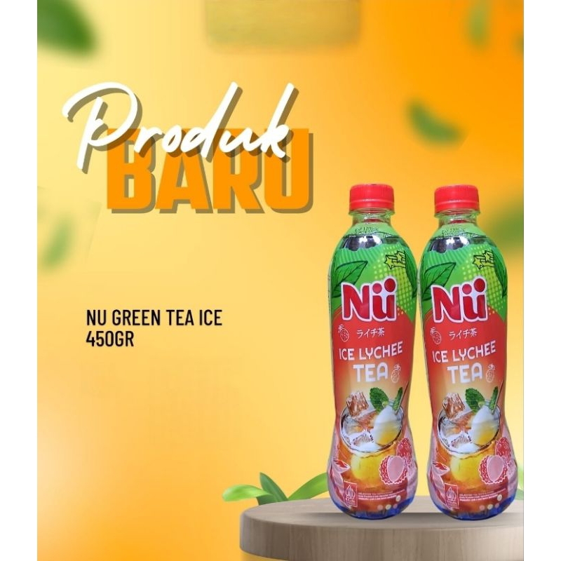 Nu Green Tea Ice Lychee Tea 450ml 1Dus 24 Pcs