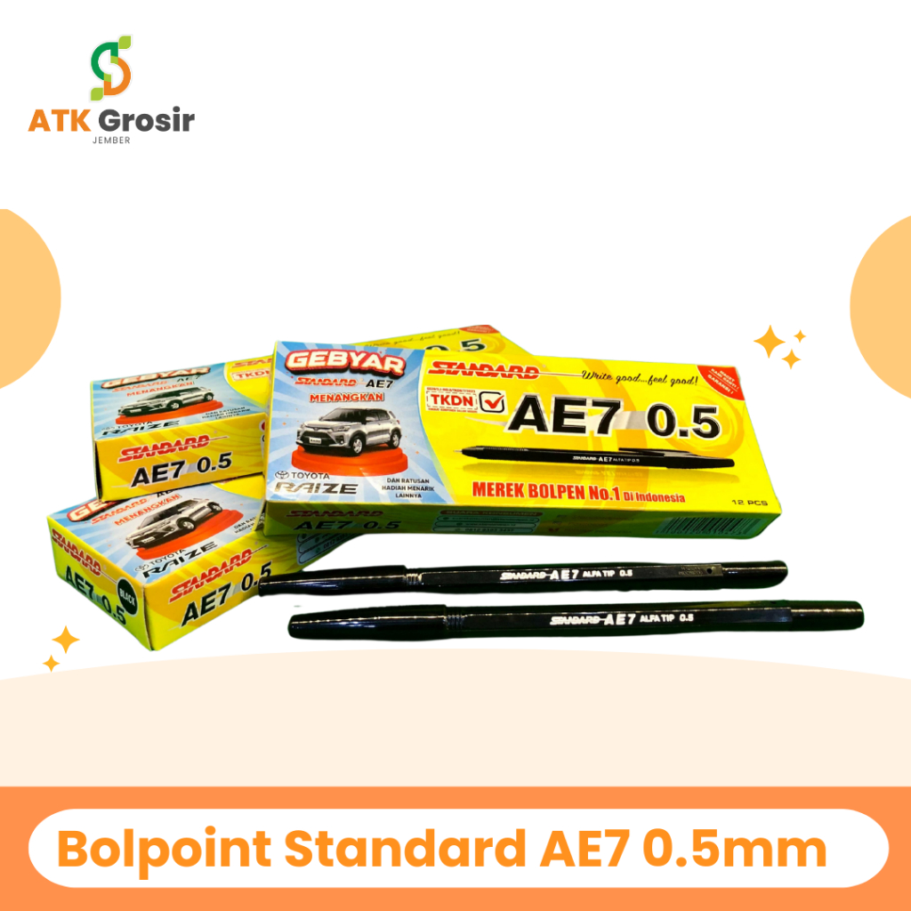 

Ballpoint Standard AE7 Alfa Tip 0,5mm (1 Pack Isi 12 Pcs) (S:DZN)