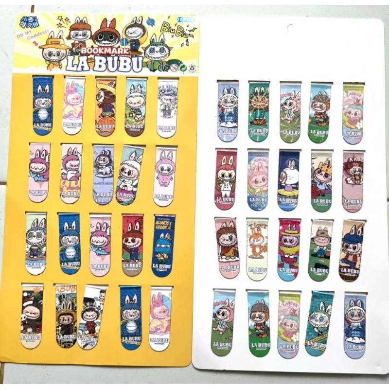 

Pembatas buku karakter pembatas labubu 20 pcs pembatas buku magnet lembaran