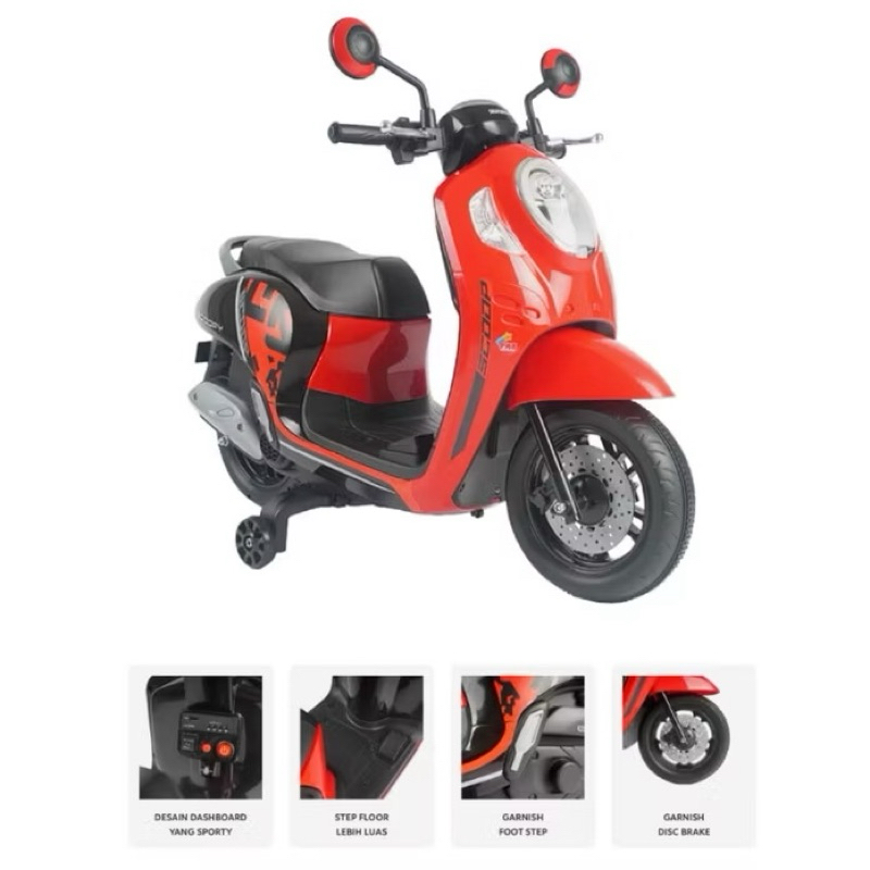 Mainan Motor aki anak scoopy PMB M999 skuter sepeda motor Anak ces Casan
