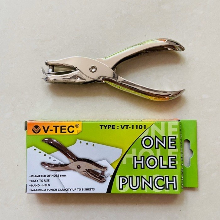 

Pembolong Kertas VTEC 1 Lubang VT-1101 / VTEC One Hole Punch / Pelobang Kertas 1 lobang