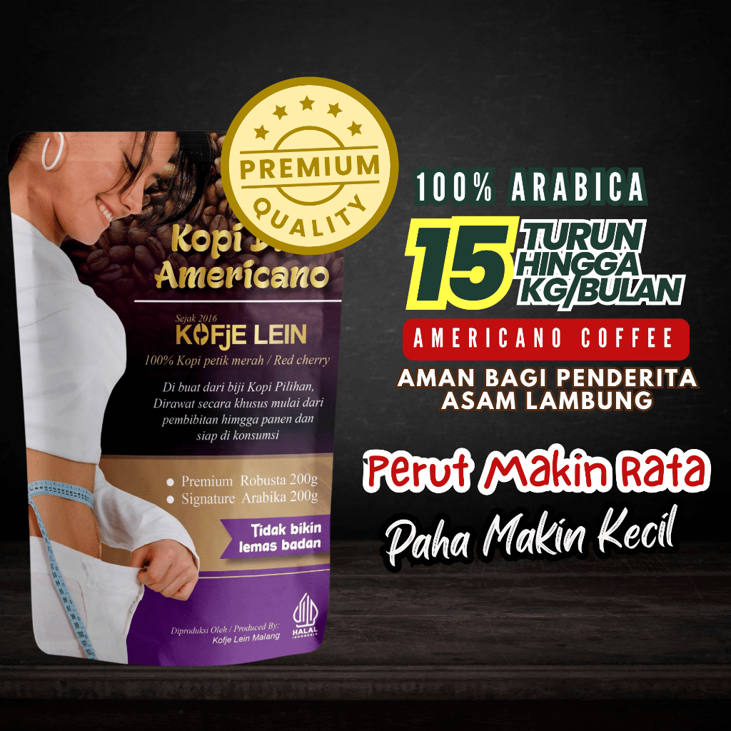 

Kofje Lein Kopi Diet Americano Arabica Coffee Pembakar Lemak Ampuh Cepat