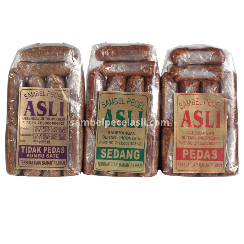 

Sambel Pecel Blitar Asli – Isi 10 Sachet | Bumbu Pecel Blitar 425gr [Pedas / Sedang / Tidak Pedas]