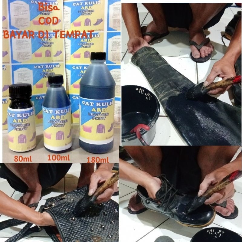 cat jaket sepatu tas kulit cat asli original permanen