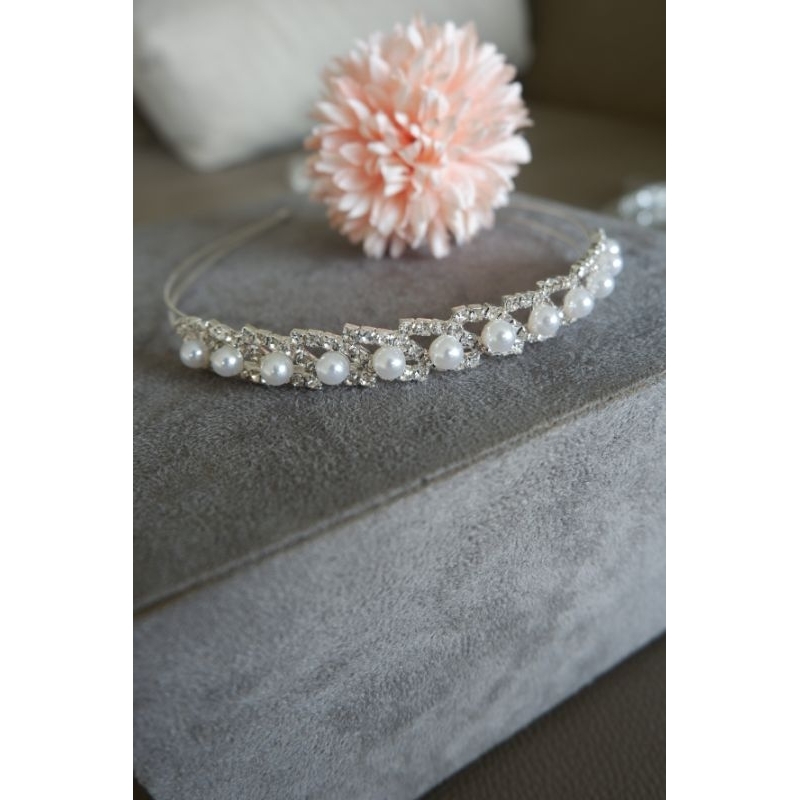 Bando bunga permata Bando pengantin hijab pearl Bando korea rambut pesta wanita