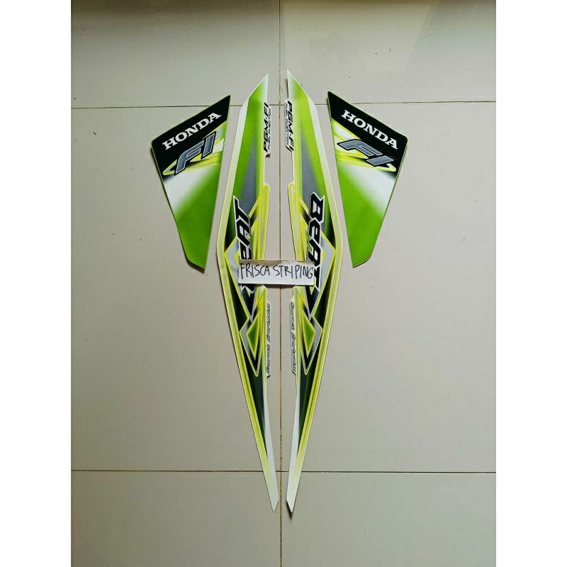 striping beat fi 2013 warna putih hijau