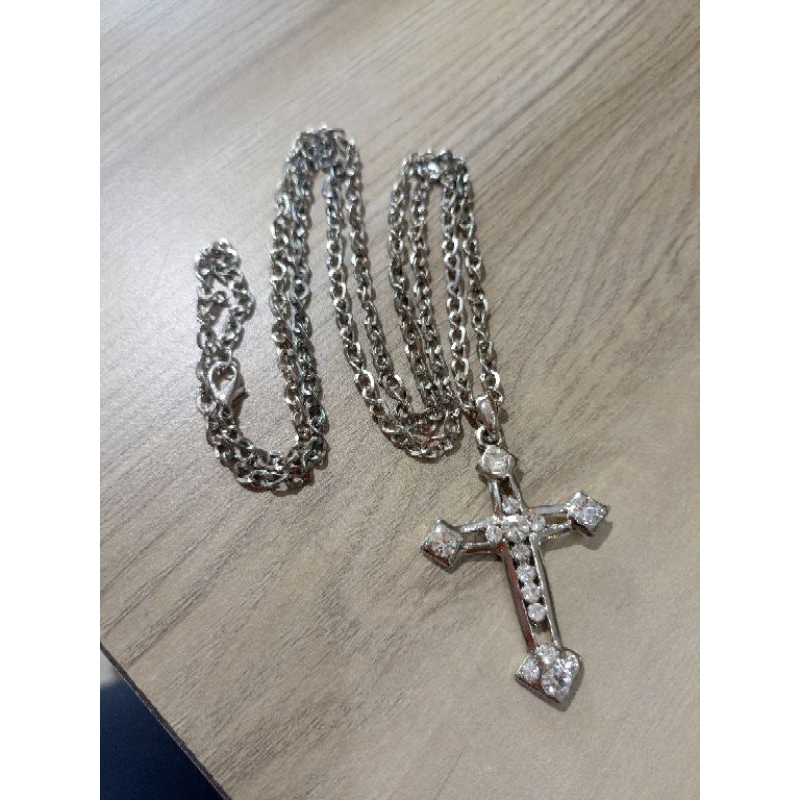 Kalung Liontin Salib - Silver