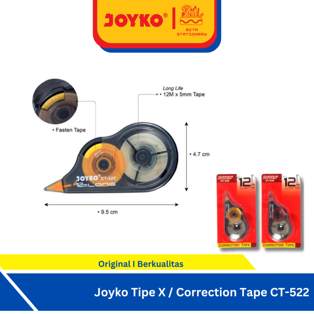 

Correction Tape / Pita Koreksi Joyko CT-522 Murah - Satuan Eceran