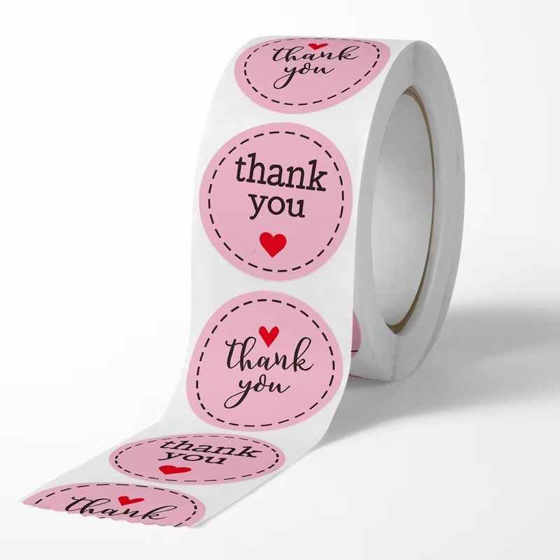 

Stiker Label Thank You / Stiker Roll (500 Pcs) / Stiker Ucapan Bulat / Stiker Tempel / Stiker Label Colorfull / Stiker Kartun