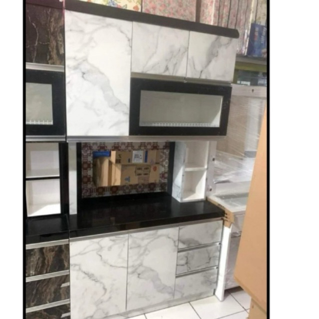 rak piring hpl pintu 3 lemari dapur hpl