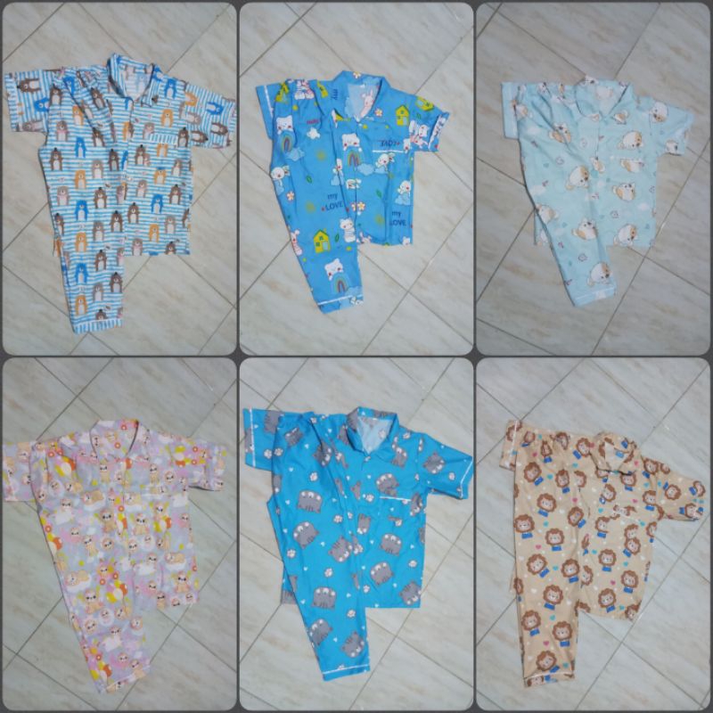 Baju Setelan Piyama/ Baju Tidur Anak dan Dewasa Couple Bahan Katun