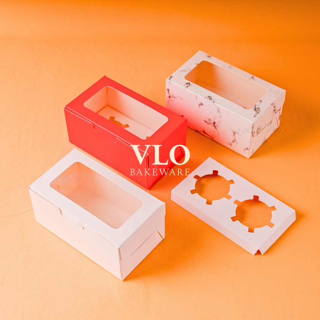 Kotak kue cupcake isi 2 | kotak egg tart | box cupcake hampers