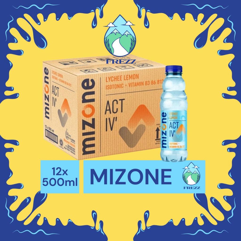 

(INSTANT / SAMEDAY) MIZONE ISOTONIK 4 PILIHAN RASA 500ML ISI 12 BOTOL PER KATON - READY LEMINERAL, AQUA, CLEO, VIT, PRISTINE, POCARI Air Minum Kemasan Botol Minuman