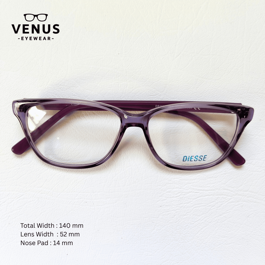 Venus Eyewear - Kacamata Ungu Acetate Lensa Minus Plus Photocromic Bluecromic Blueray Unisex