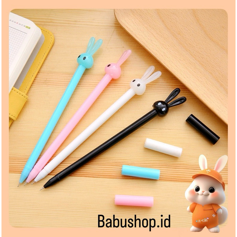 

BBS Pulpen Bentuk Karakter Bunny Lucu Unik Bolpen Karakter Kepala Kelinci Gel Imut