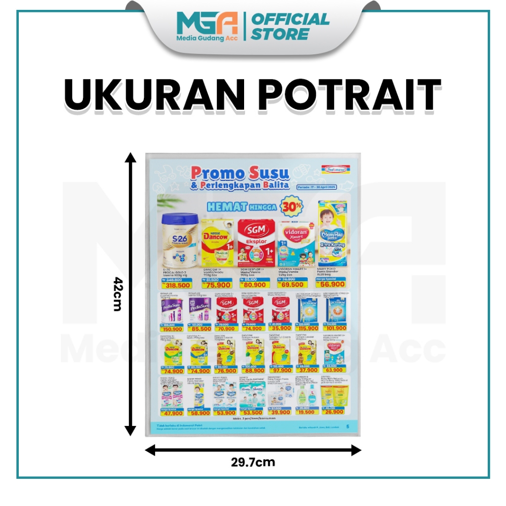 

Tempat Brosur Tempel A3 / Tempat Poster Tempel Dinding Akrilik - Sign Holder Untuk Display Poster