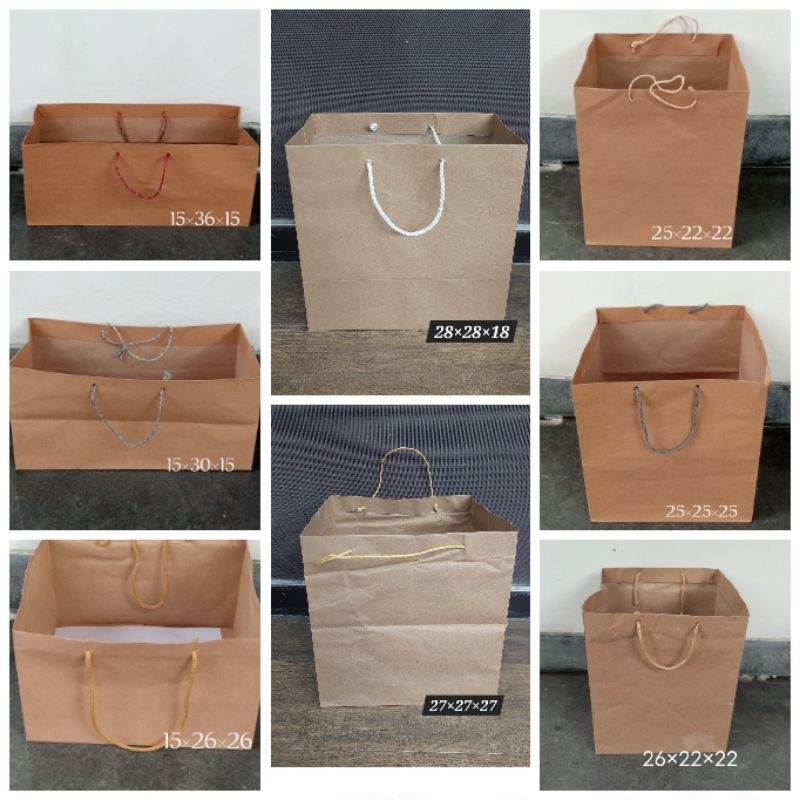 

TAS PB POLOS - PAPER BAG COKLAT POLOS UNTUK DUS KUE PAPERBAG CAKE
