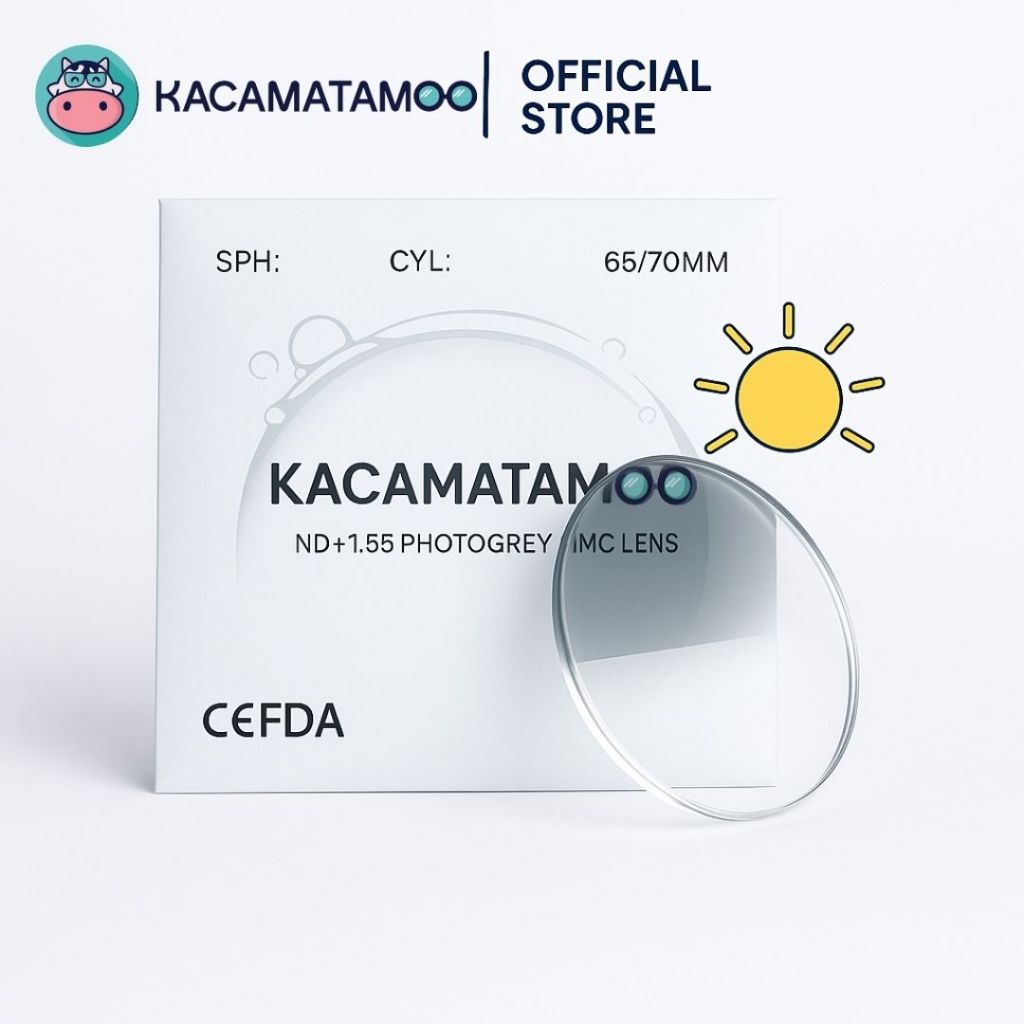 KACAMATAMOO Lensa Kacamata Photochromic – Anti Radiasi, Anti UV, Berubah Gelap di Sinar Matahari