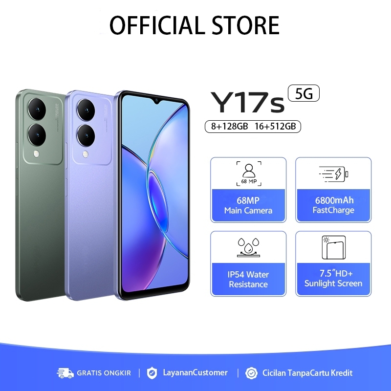 【Hp terbaru 2024】VIVO Y17S HP Murah Smartphone Handphone 7.5inci RAM 16GB+ROM 512GB Cuci Gudang Gara