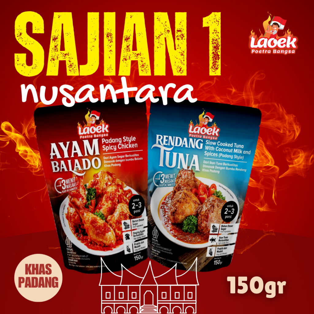 

Sajian Nusantara #1 (Ayam Balado dan Rendang Tuna) Makanan Siap Saji Lauk Siap Saji 150gram
