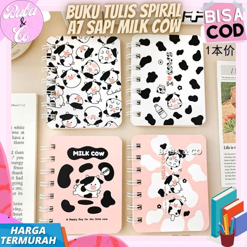 

BUKU TULIS A7 SAPI MILK COW NOTEBOOK SPIRAL A7 SAPI MILK COWN LUCU UNIK IMUT READY COD