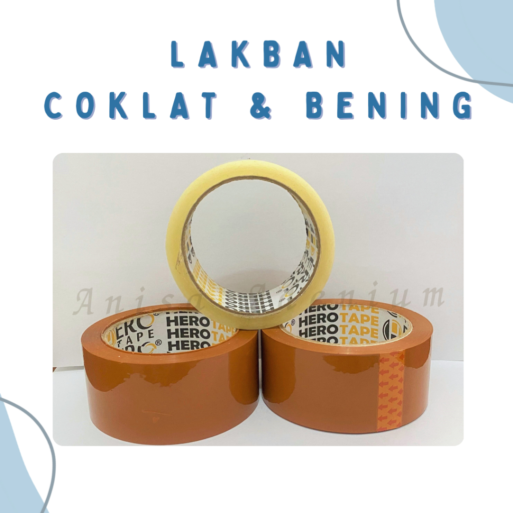 

LAKBAN COKLAT DAN BENING PANJANG 90 YARD, LEBAR 45 MM, TEBAL 45 MICRON