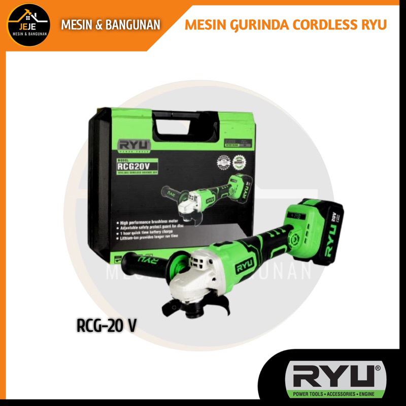 Mesin Gerinda Cordless RYU RCG 20V