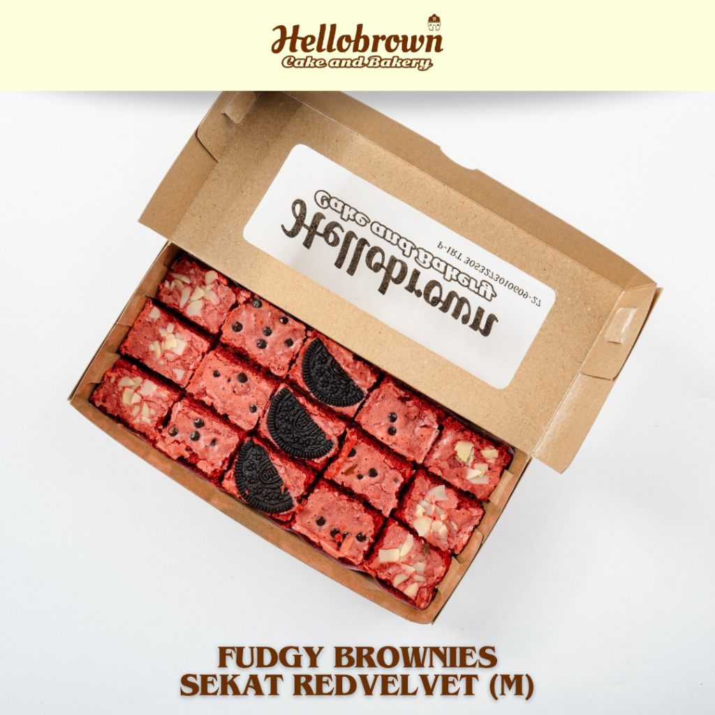 

Hellobrown Fudgy Brownies Sekat Redvelvet (M) | Kue
