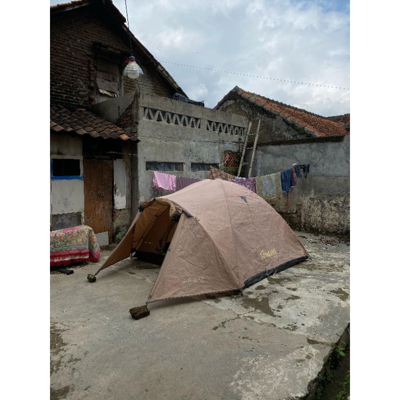 Tenda Borneo 4p Almond Second / Tenda Camping Double Layer / Tenda Borneo Second
