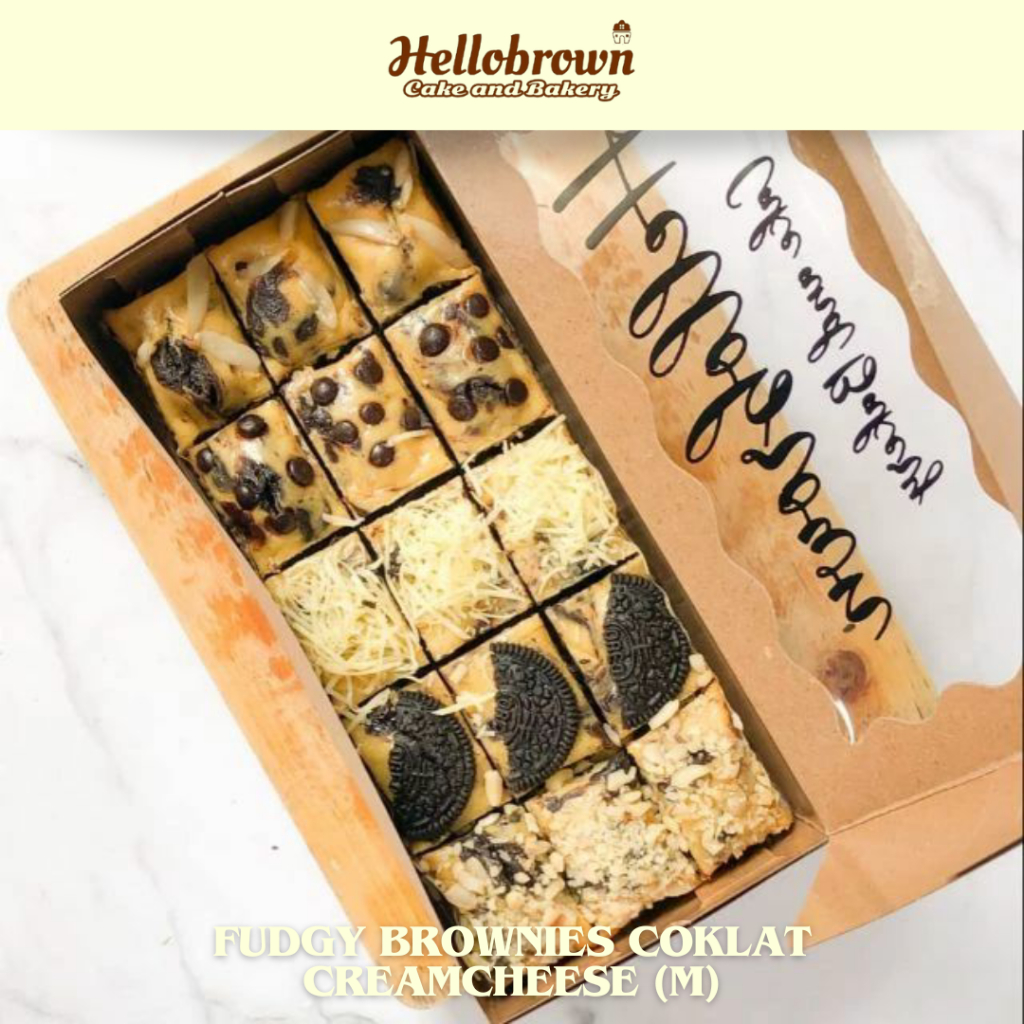 

Hellobrown Fudgy Brownies Sekat Coklat Creamcheese (M) | Kue