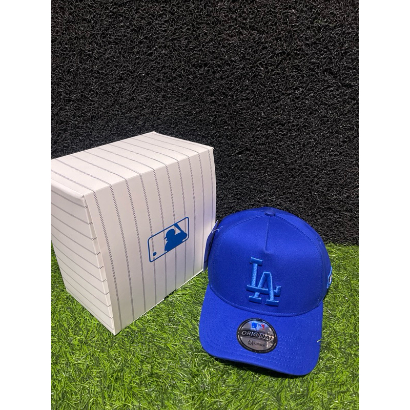 LA Biru Bahan Biru Topi Premium MLB