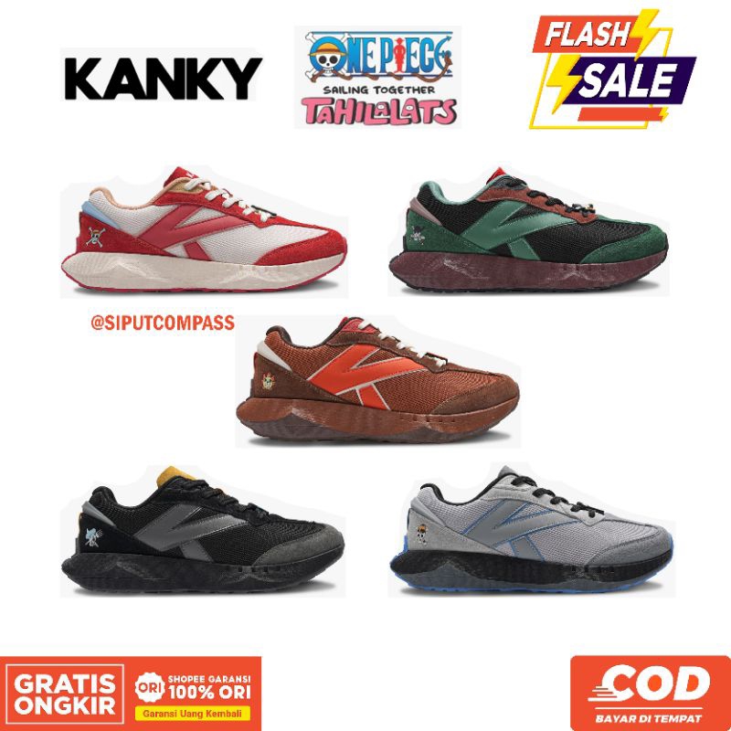 Sepatu Kanky ONE PIECE Luffy Sanji Zorro Thousand Sunny Ben, Kanky Kitadake x SBTG - Kanky Sabotage 