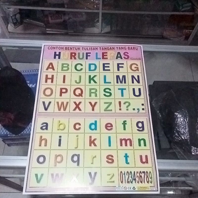 Poster belajar poster Edukasi Huruf Alfabet Huruf Besar Dan Kecil