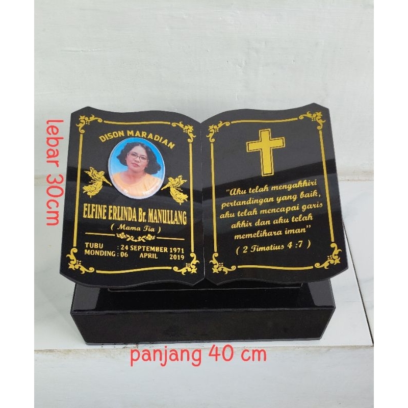 batu nisan marmer  dan dudukan