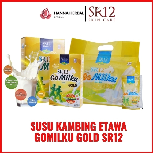 

SUSU KAMBING ETAWA SR12 GoMilku Gold by SR12 / Go Milku Gold / Susu Kambing Khusus Lansia kemasan Sachet
