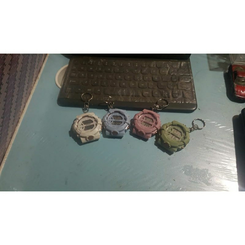 gantungan kunci jam digital-jam saku-unit beraneka warna