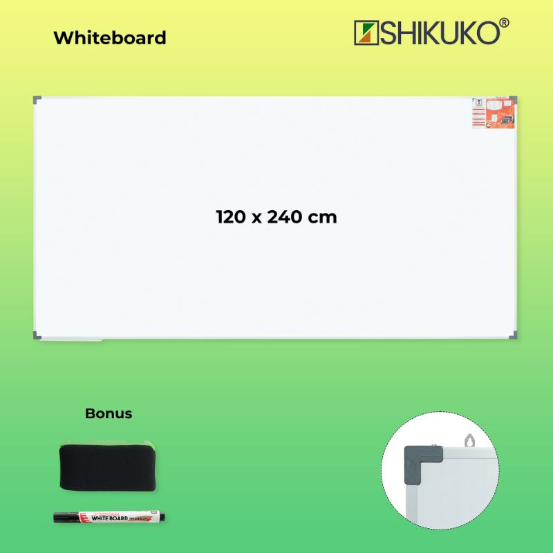 

Papan Tulis Whiteboard Gantung Shikuko 120 x 240 cm