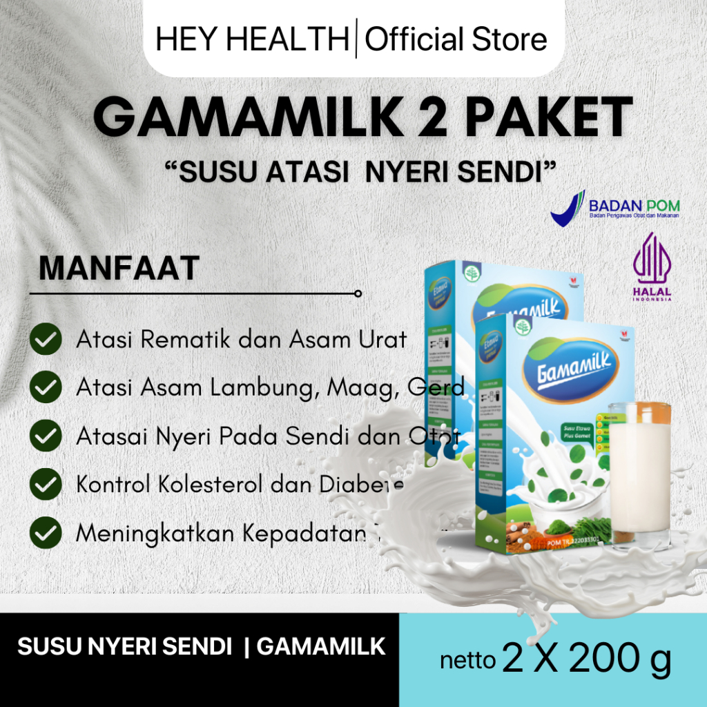 

Hey Health X GAMAMILK PAKET 2 BOX - Susu Etawa Plus Ekstrak Gamat - Original