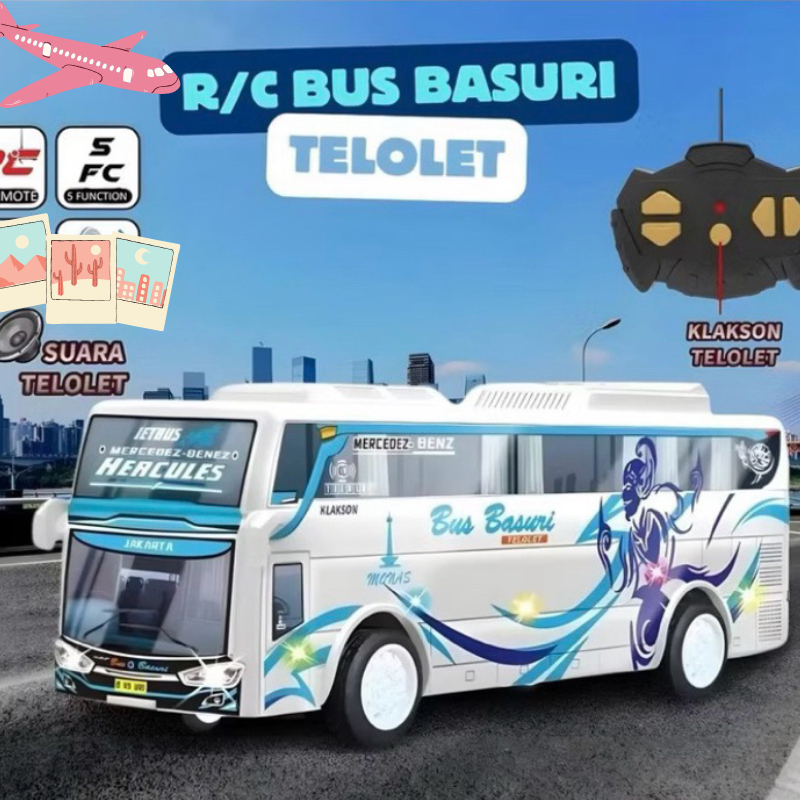 Mainan Anak RC BUS BASURI TELOLET DM 21 Remote Control Basuri RC Bus Telolet