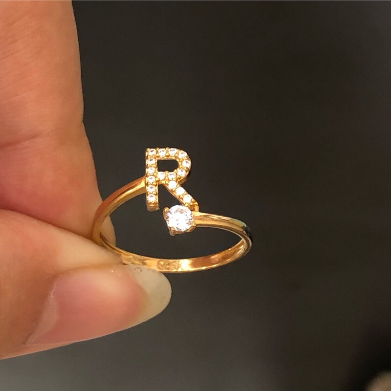 CU E- CINCIN HURUF R 1GRAM KADAR 300 UKURAN 14