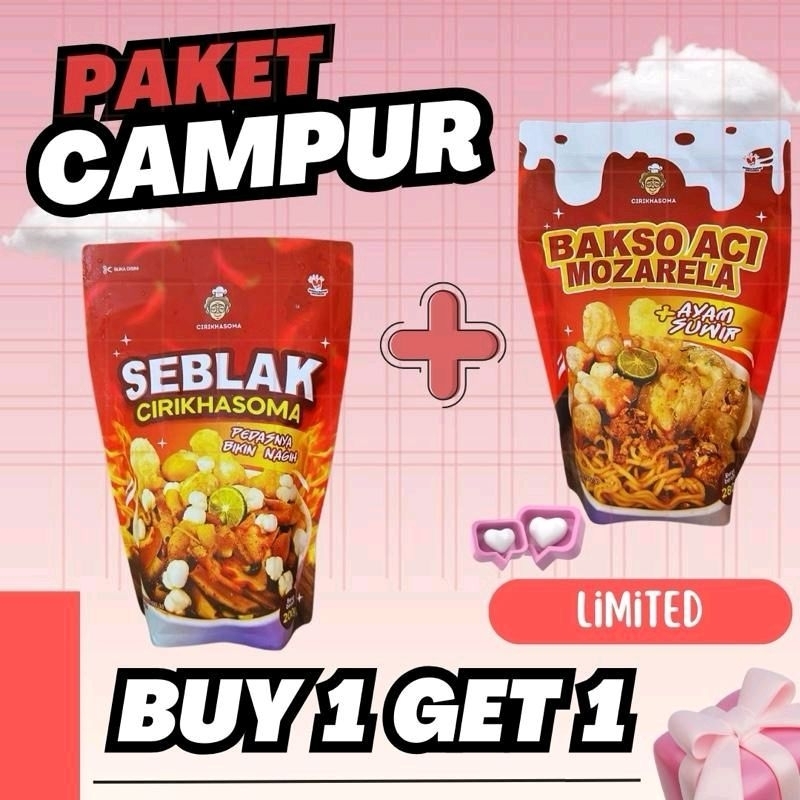 

PAKET BUNDLING!! BAKSO ACI MOZARELLA + SEBLAK CIRIKHASOMA ( KHUSUS HARI INI )