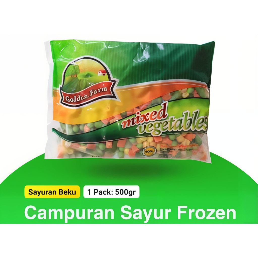 

Golden Farm Mixed Vegetables Frozen Campuran Sayur Beku 500gr