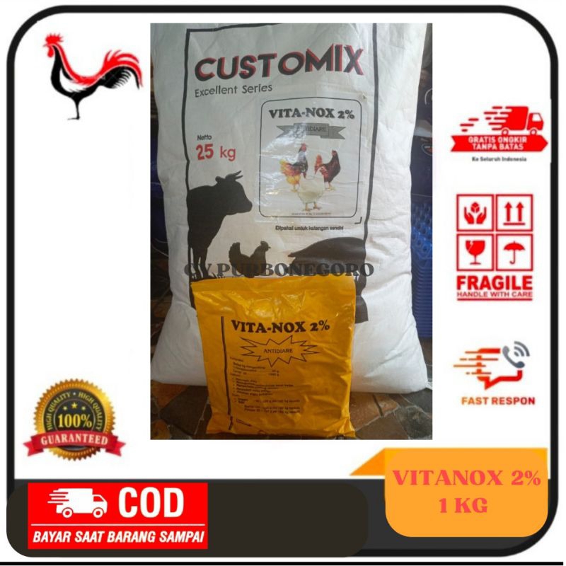 VITANOX 2% Premix Vitamin AGP Alami Pemacu Pertumbuhan Penambah Berat Badan Ayam Bebek Unggas Sapi K